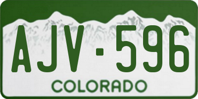 CO license plate AJV596