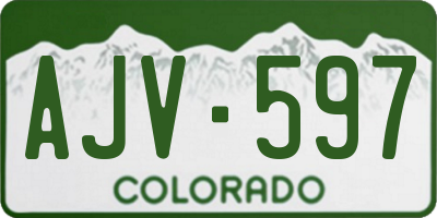 CO license plate AJV597