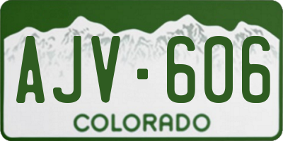 CO license plate AJV606
