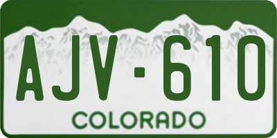 CO license plate AJV610