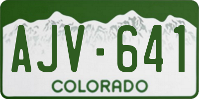 CO license plate AJV641