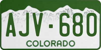 CO license plate AJV680