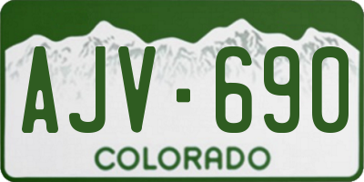 CO license plate AJV690