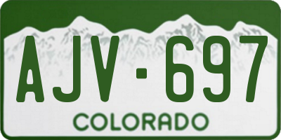 CO license plate AJV697