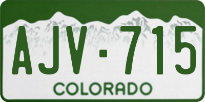 CO license plate AJV715