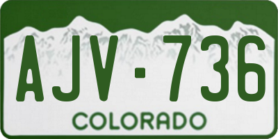 CO license plate AJV736
