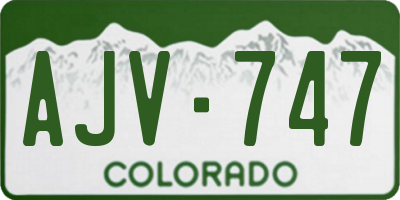 CO license plate AJV747