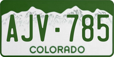 CO license plate AJV785