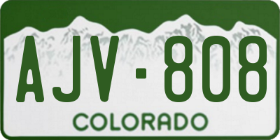 CO license plate AJV808