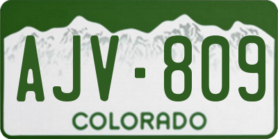 CO license plate AJV809