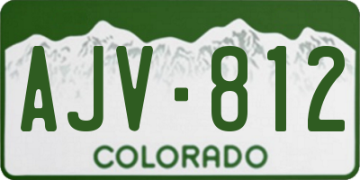 CO license plate AJV812