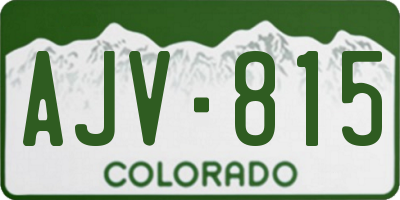 CO license plate AJV815
