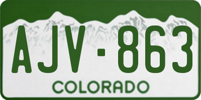 CO license plate AJV863