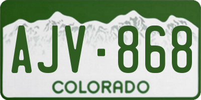 CO license plate AJV868