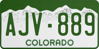CO license plate AJV889
