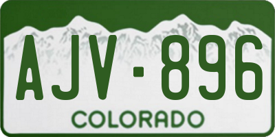 CO license plate AJV896
