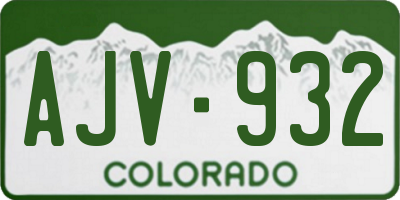 CO license plate AJV932
