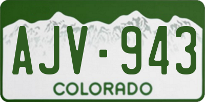 CO license plate AJV943