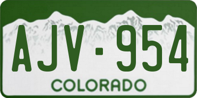 CO license plate AJV954