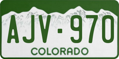 CO license plate AJV970