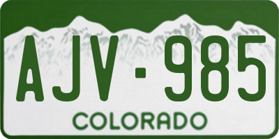 CO license plate AJV985