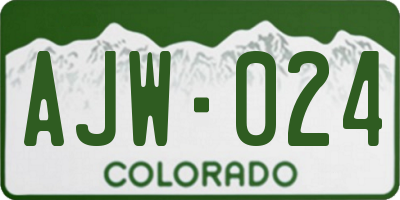 CO license plate AJW024