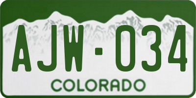 CO license plate AJW034