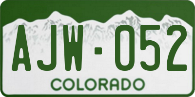 CO license plate AJW052