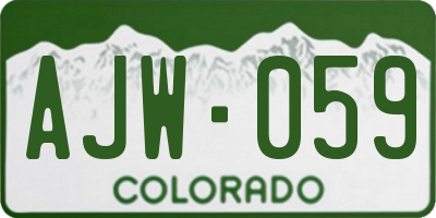 CO license plate AJW059