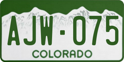 CO license plate AJW075