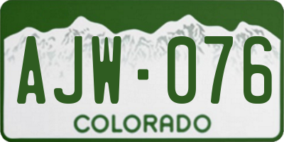 CO license plate AJW076