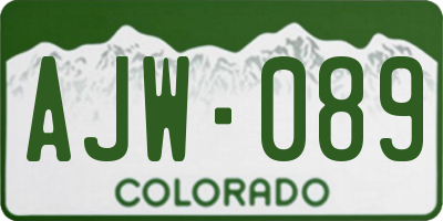 CO license plate AJW089
