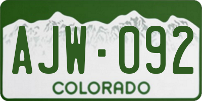 CO license plate AJW092