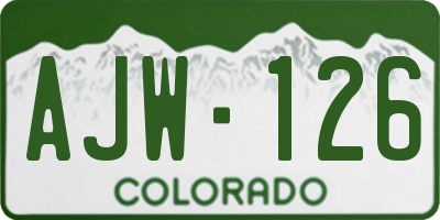 CO license plate AJW126