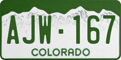 CO license plate AJW167