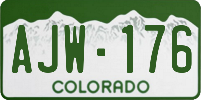 CO license plate AJW176
