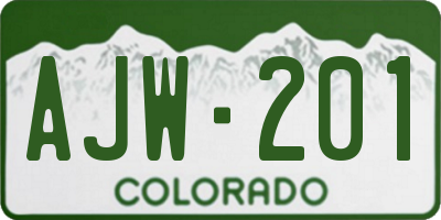 CO license plate AJW201