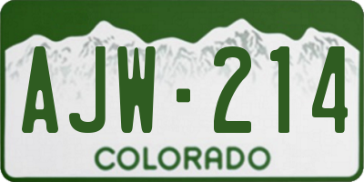 CO license plate AJW214