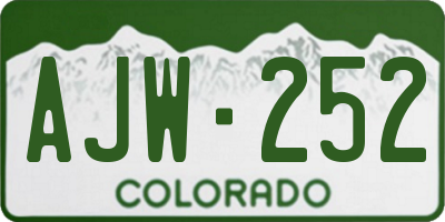 CO license plate AJW252
