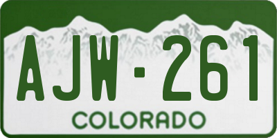 CO license plate AJW261