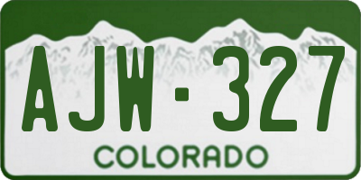 CO license plate AJW327