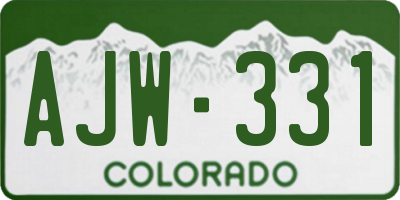 CO license plate AJW331