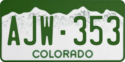 CO license plate AJW353