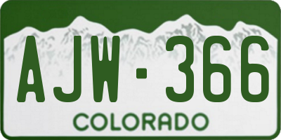 CO license plate AJW366
