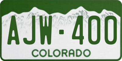 CO license plate AJW400