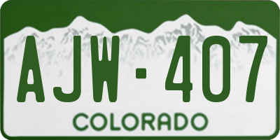 CO license plate AJW407