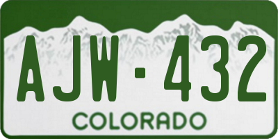 CO license plate AJW432