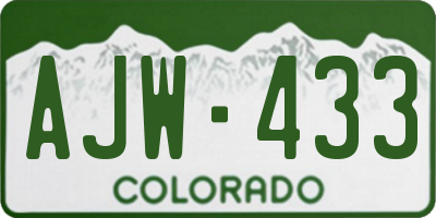 CO license plate AJW433
