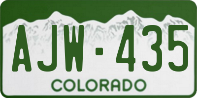 CO license plate AJW435