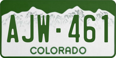CO license plate AJW461